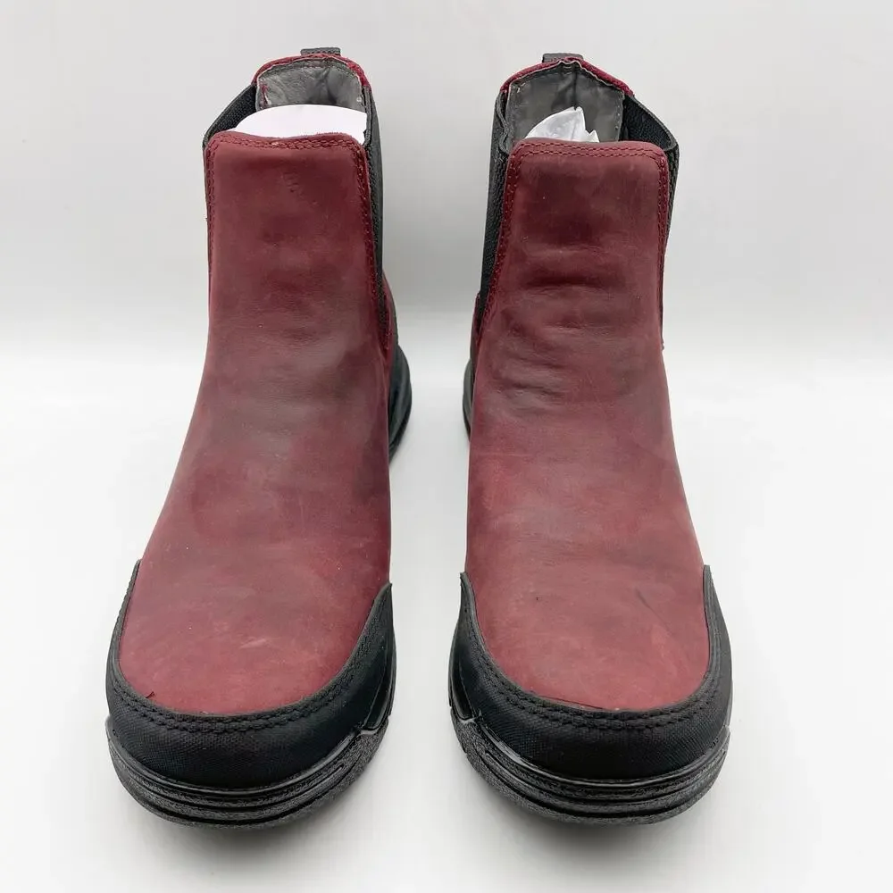 Bogs Womens Shale Leather Chelsea Composite Toe Boot US 9 EU 40 Purple EUC